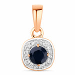Framed Round Cut Diamond Accent Pendant