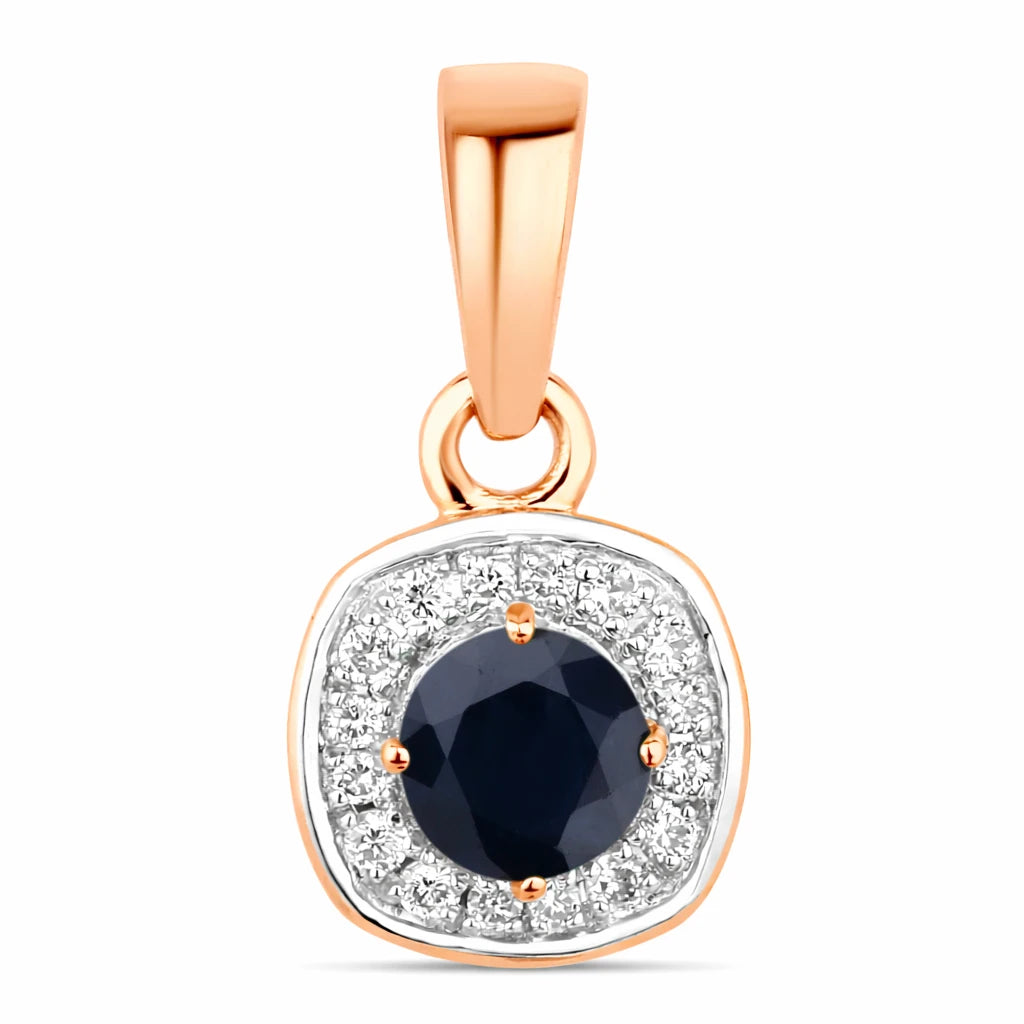 Framed Round Cut Diamond Accent Pendant