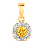 Framed Round Cut Diamond Accent Pendant