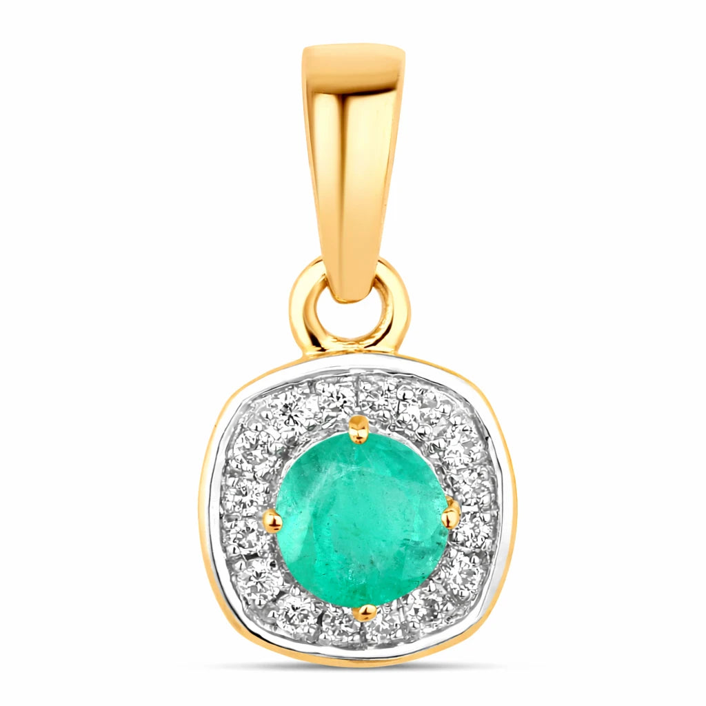 Framed Round Cut Diamond Accent Pendant