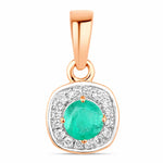 Framed Round Cut Diamond Accent Pendant