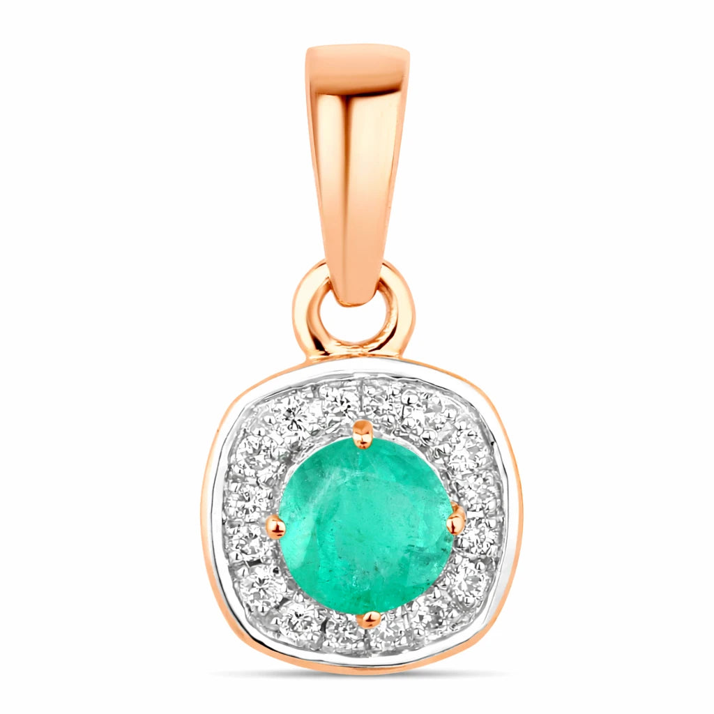 Framed Round Cut Diamond Accent Pendant
