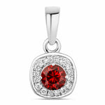 Framed Round Cut Diamond Accent Pendant