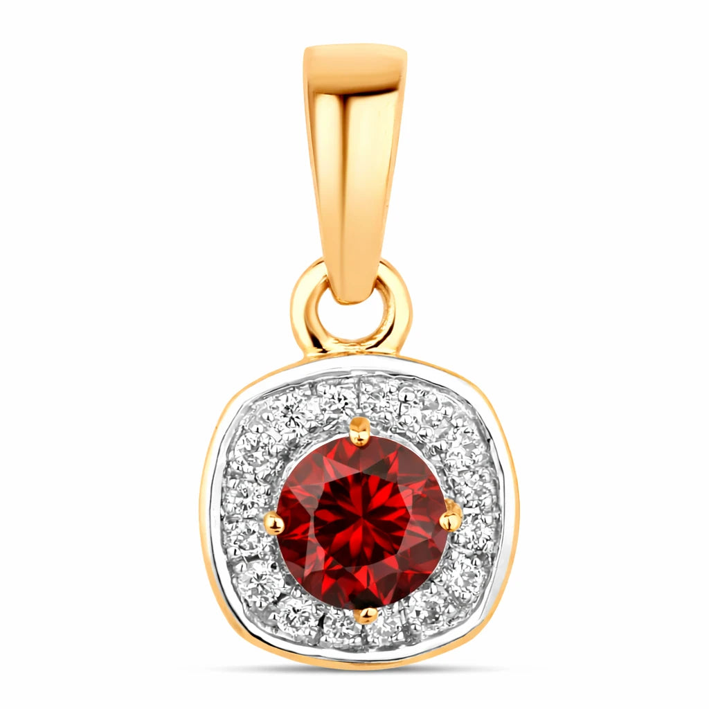 Framed Round Cut Diamond Accent Pendant