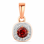 Framed Round Cut Diamond Accent Pendant