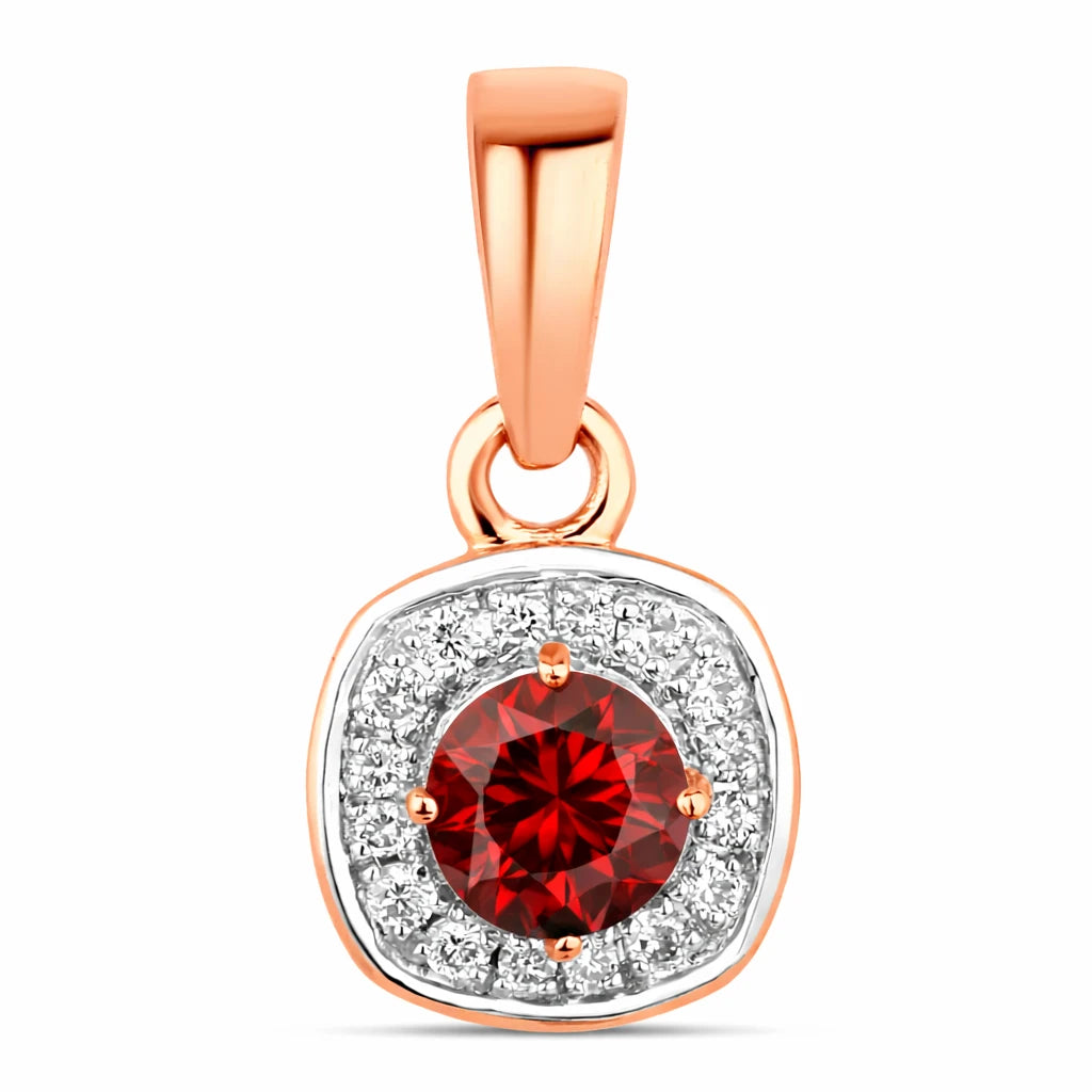 Framed Round Cut Diamond Accent Pendant