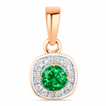 Framed Round Cut Diamond Accent Pendant