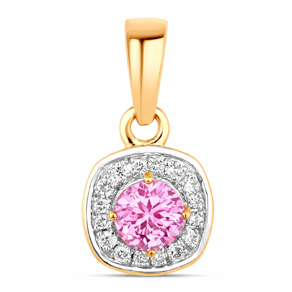 Framed Round Cut Diamond Accent Pendant