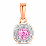 Framed Round Cut Diamond Accent Pendant