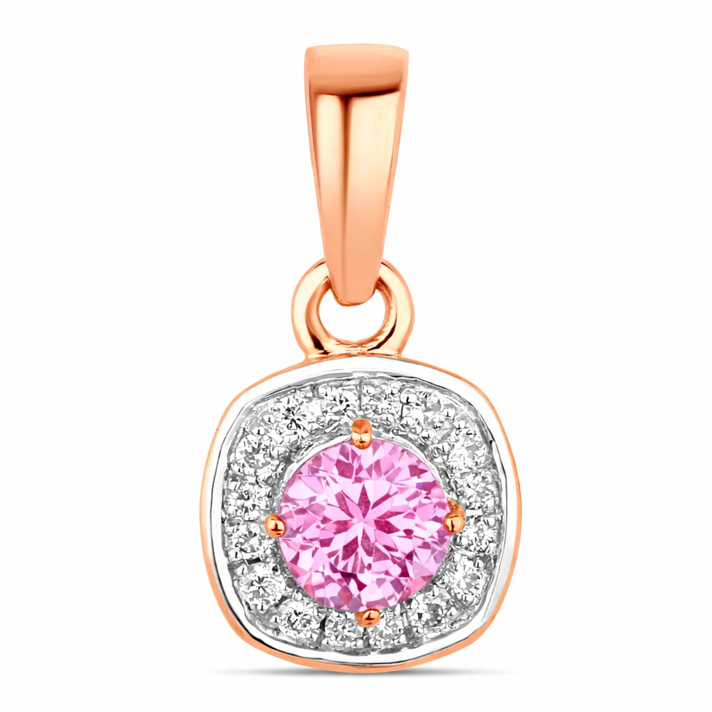 Framed Round Cut Diamond Accent Pendant
