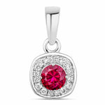 Framed Round Cut Diamond Accent Pendant