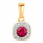 Framed Round Cut Diamond Accent Pendant