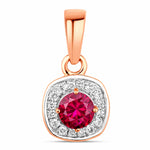 Framed Round Cut Diamond Accent Pendant