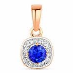 Framed Round Cut Diamond Accent Pendant