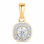 Framed Round Cut Diamond Accent Pendant