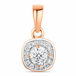 Framed Round Cut Diamond Accent Pendant