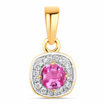 Framed Round Cut Diamond Accent Pendant