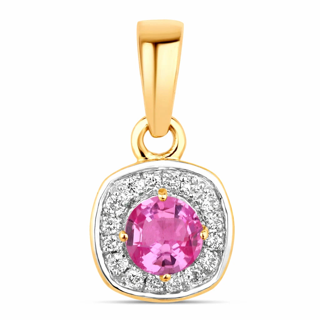 Framed Round Cut Diamond Accent Pendant