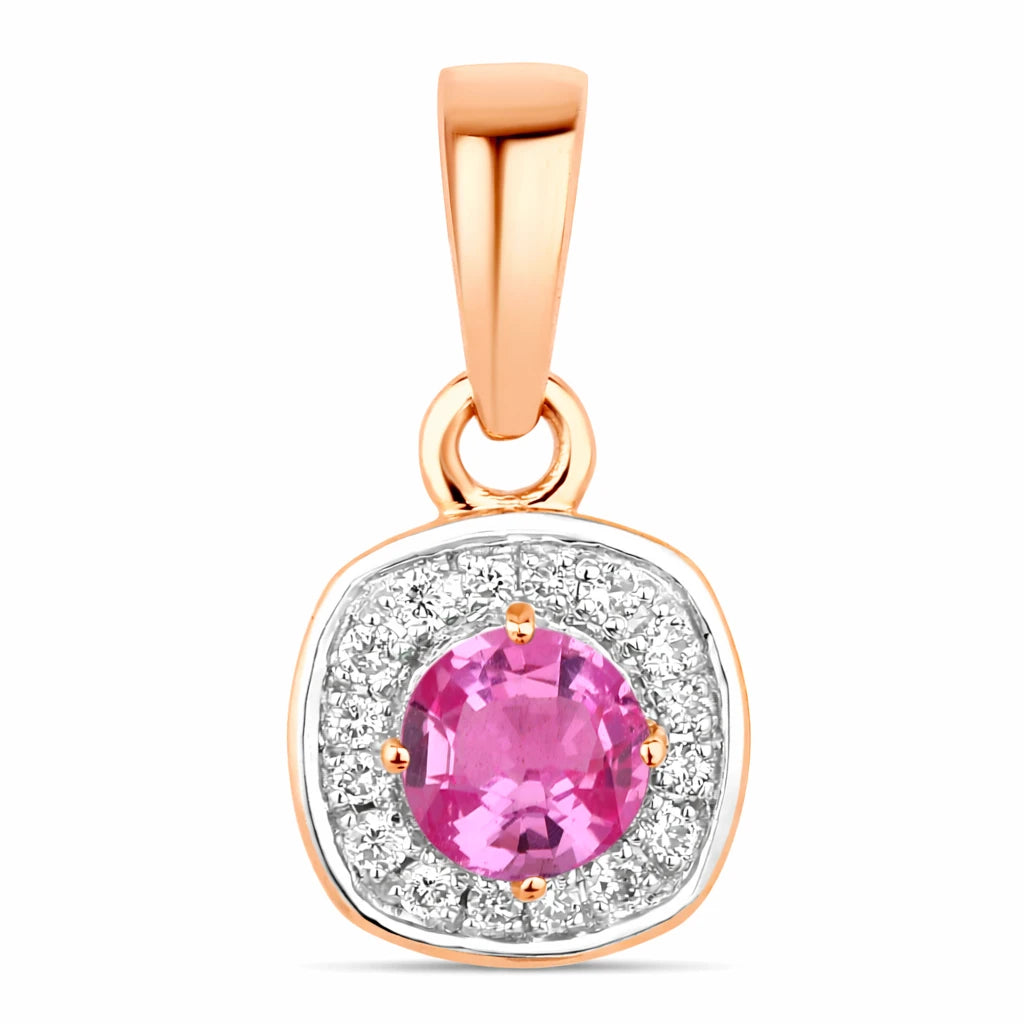 Framed Round Cut Diamond Accent Pendant