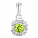 Framed Round Cut Diamond Accent Pendant