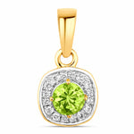Framed Round Cut Diamond Accent Pendant