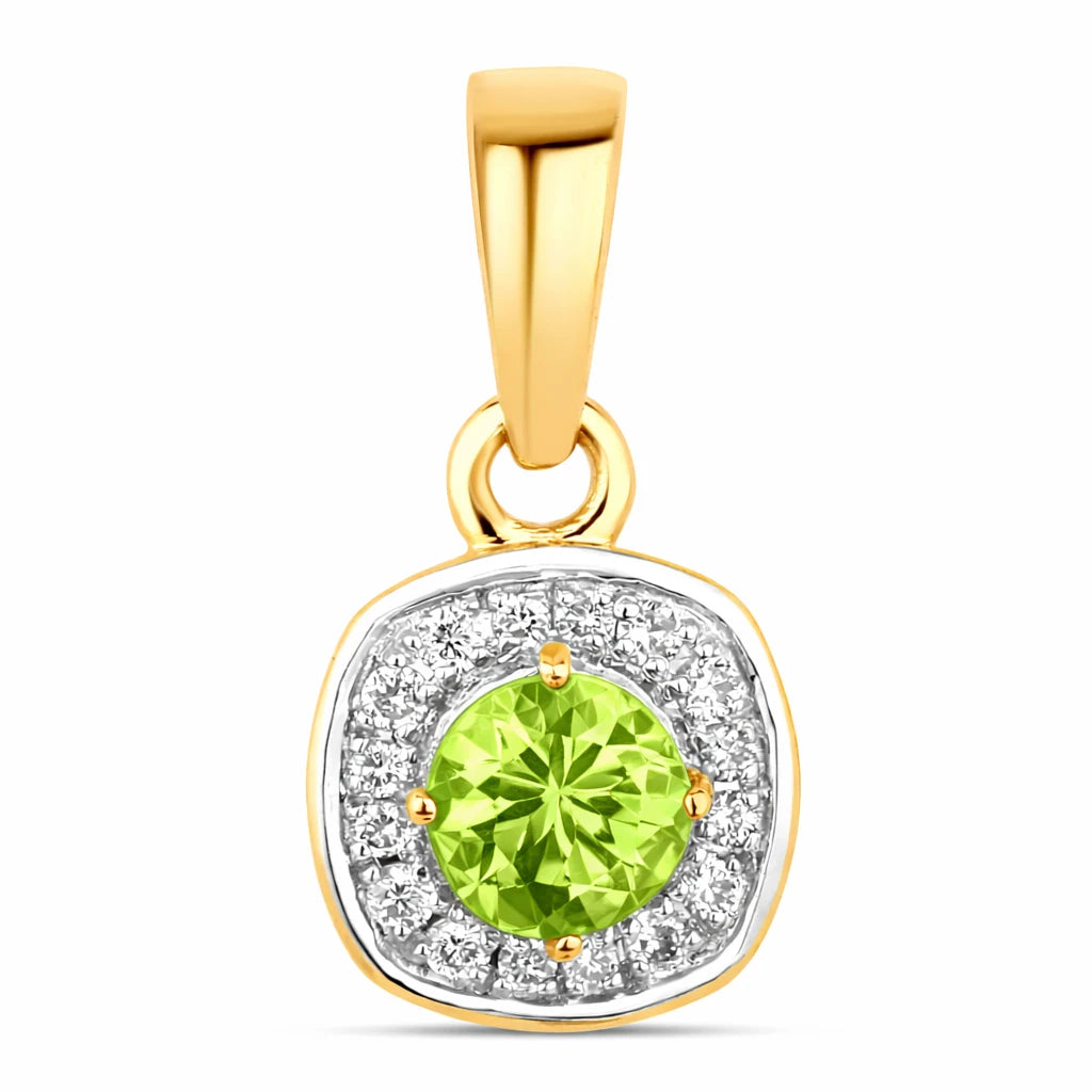 Framed Round Cut Diamond Accent Pendant