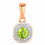 Framed Round Cut Diamond Accent Pendant