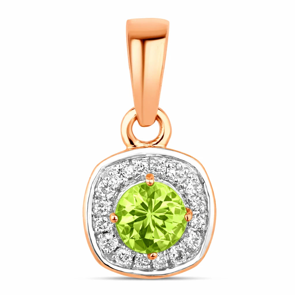 Framed Round Cut Diamond Accent Pendant