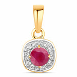 Framed Round Cut Diamond Accent Pendant