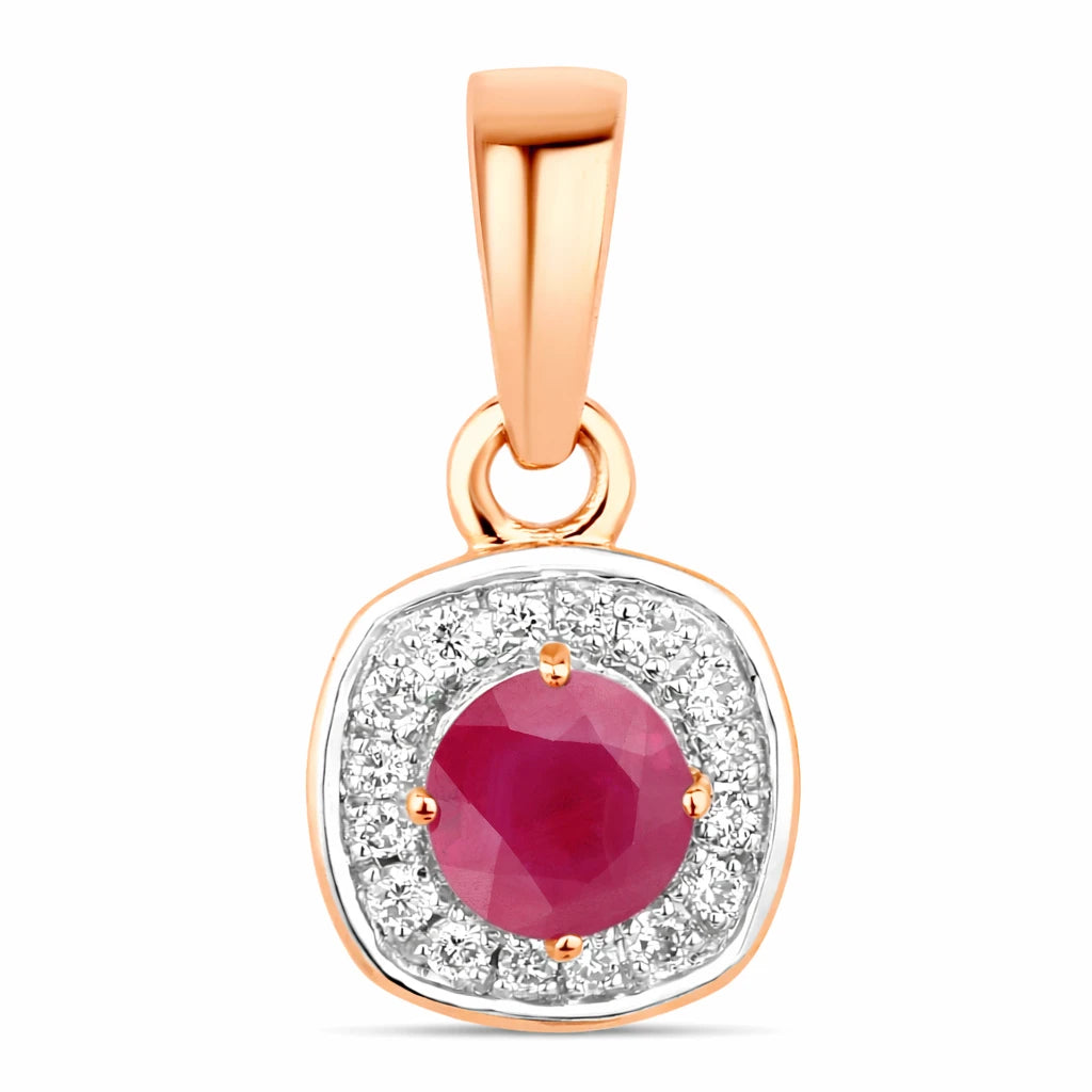 Framed Round Cut Diamond Accent Pendant