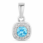 Framed Round Cut Diamond Accent Pendant