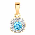 Framed Round Cut Diamond Accent Pendant