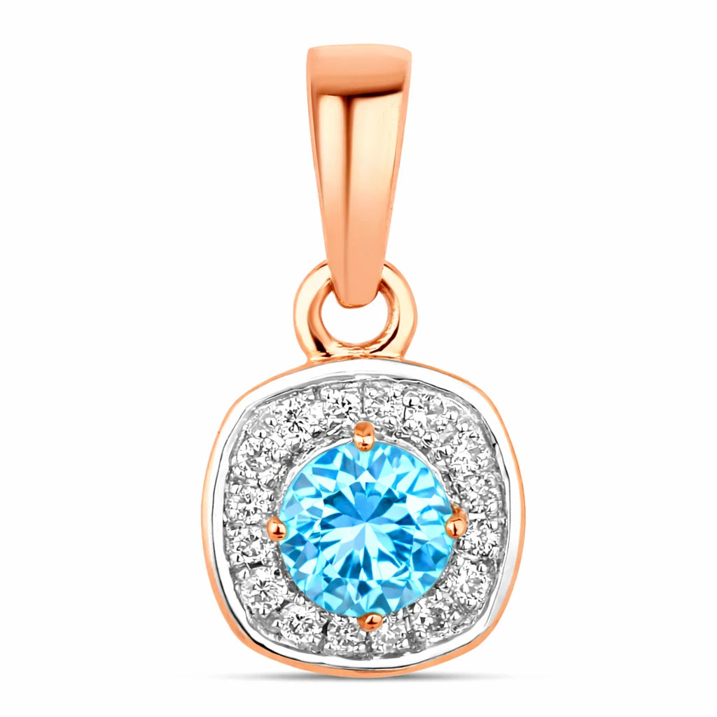 Framed Round Cut Diamond Accent Pendant
