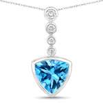Trillion Cut Diamond Accented Pendant