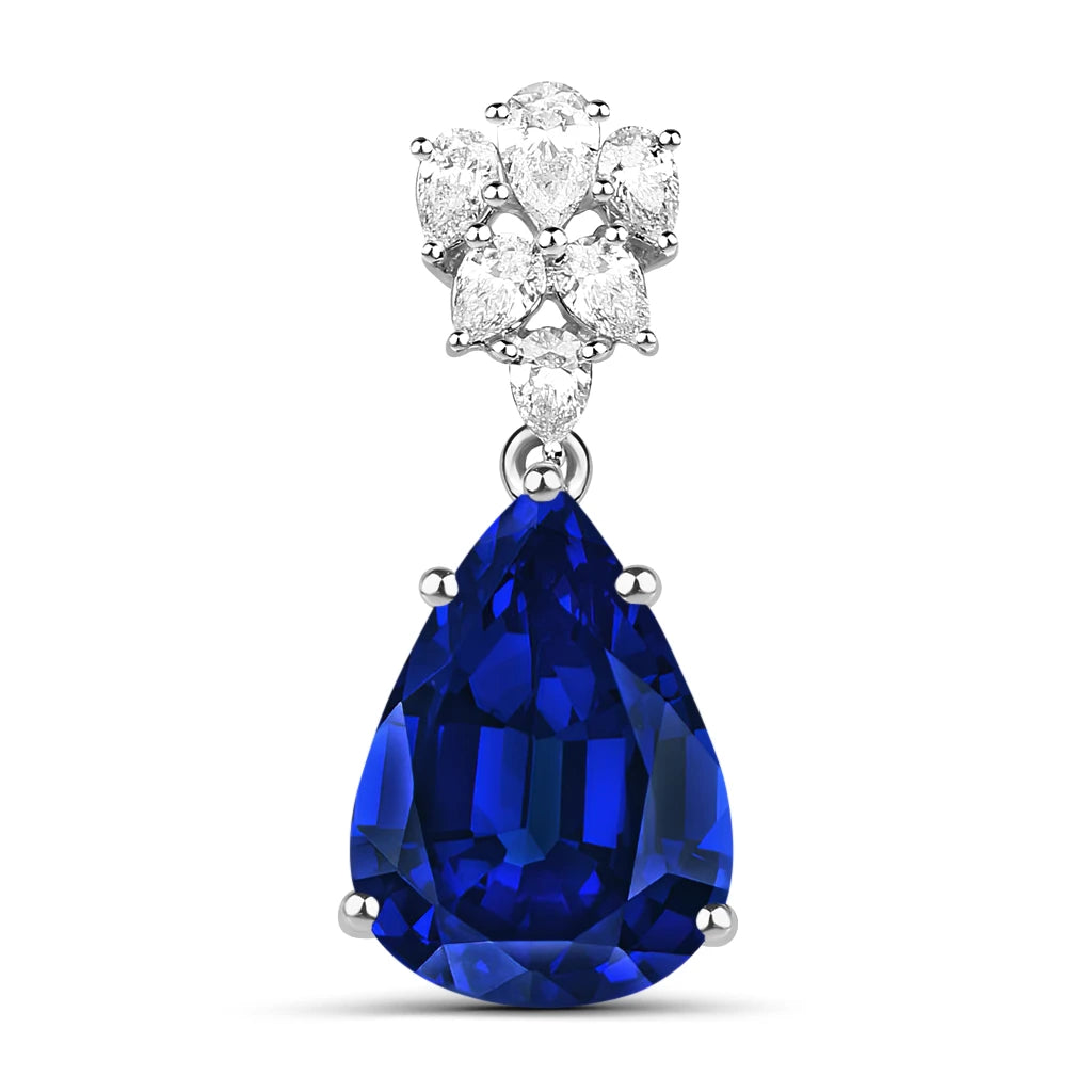 Olivetta Pear Cut Diamond Accented Cocktail Pendant