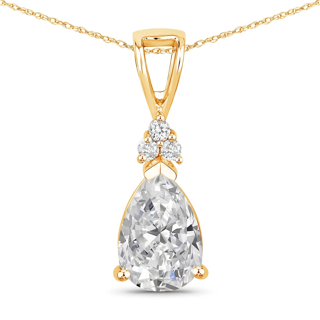 Tropez Pear Drop Earrings with Diamond Accents