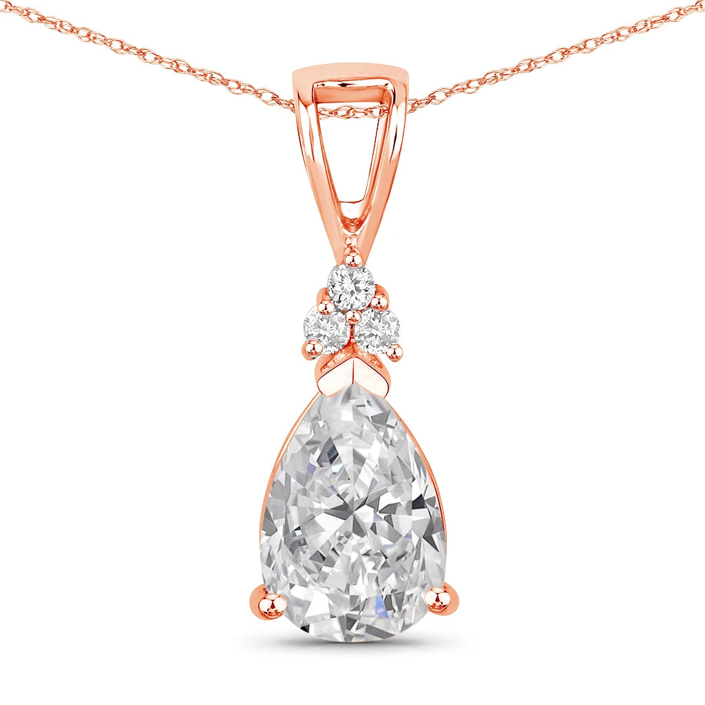 Tropez Pear Drop Earrings with Diamond Accents