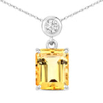 Emerald Cut Drop Pendant