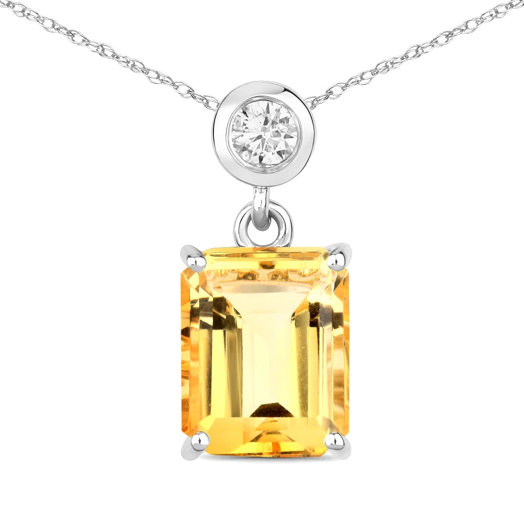 Emerald Cut Drop Pendant