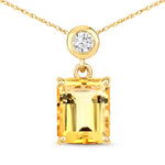 Emerald Cut Drop Pendant