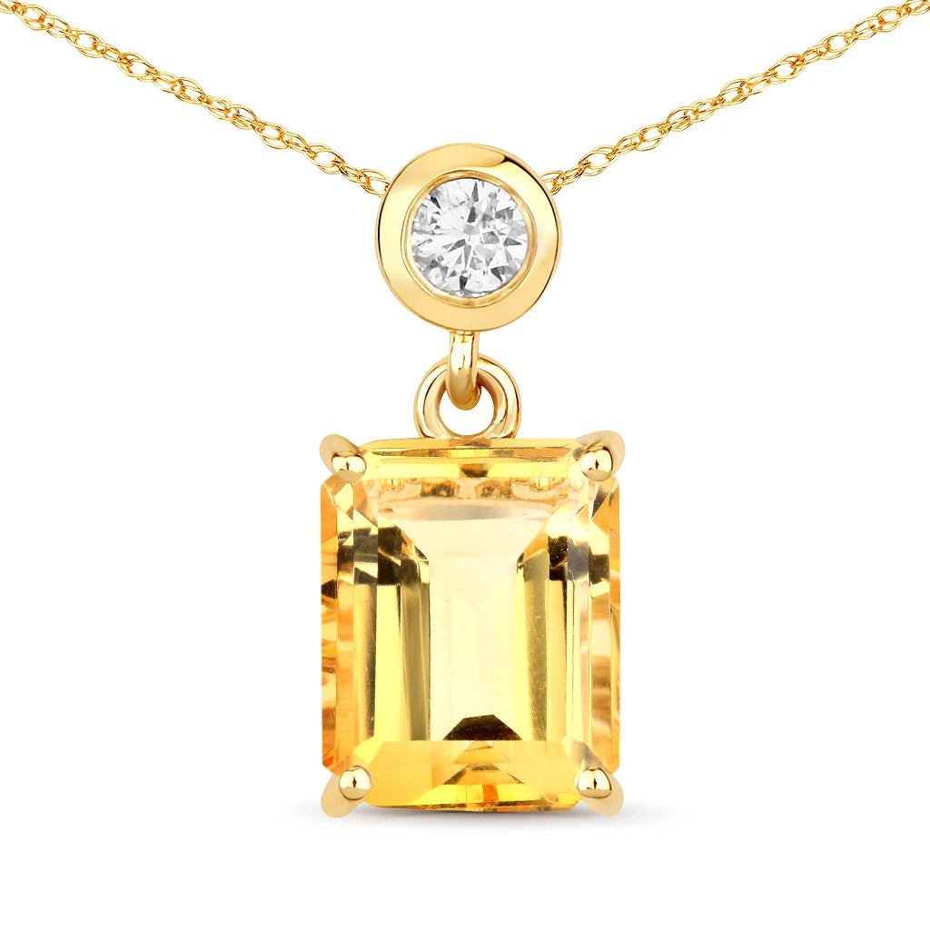 Emerald Cut Drop Pendant