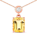 Emerald Cut Drop Pendant