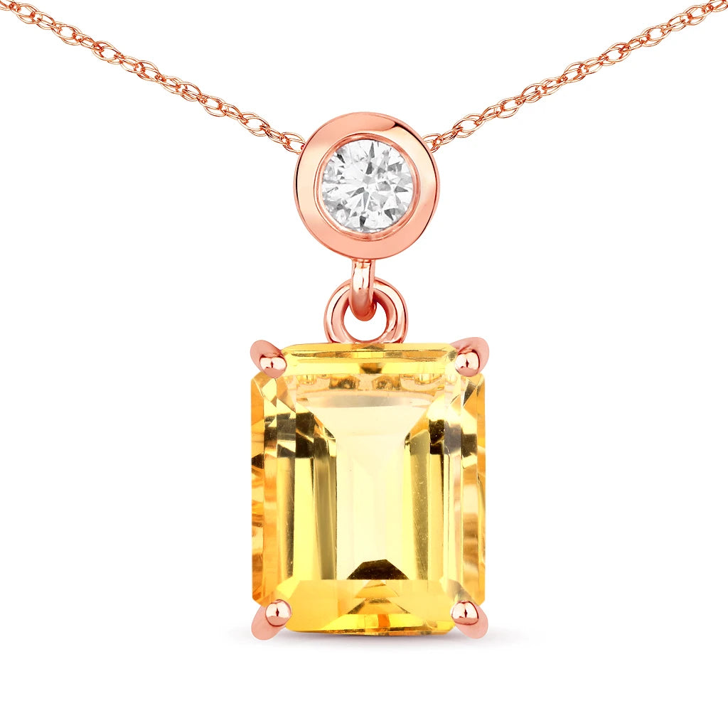 Emerald Cut Drop Pendant