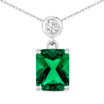 Emerald Cut Drop Pendant
