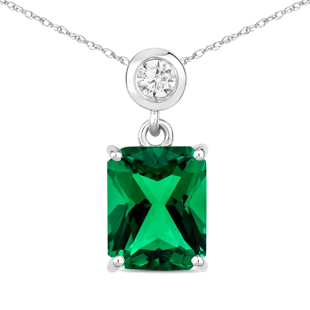 Emerald Cut Drop Pendant