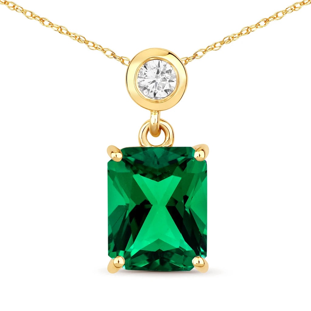 Emerald Cut Drop Pendant