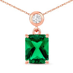 Emerald Cut Drop Pendant