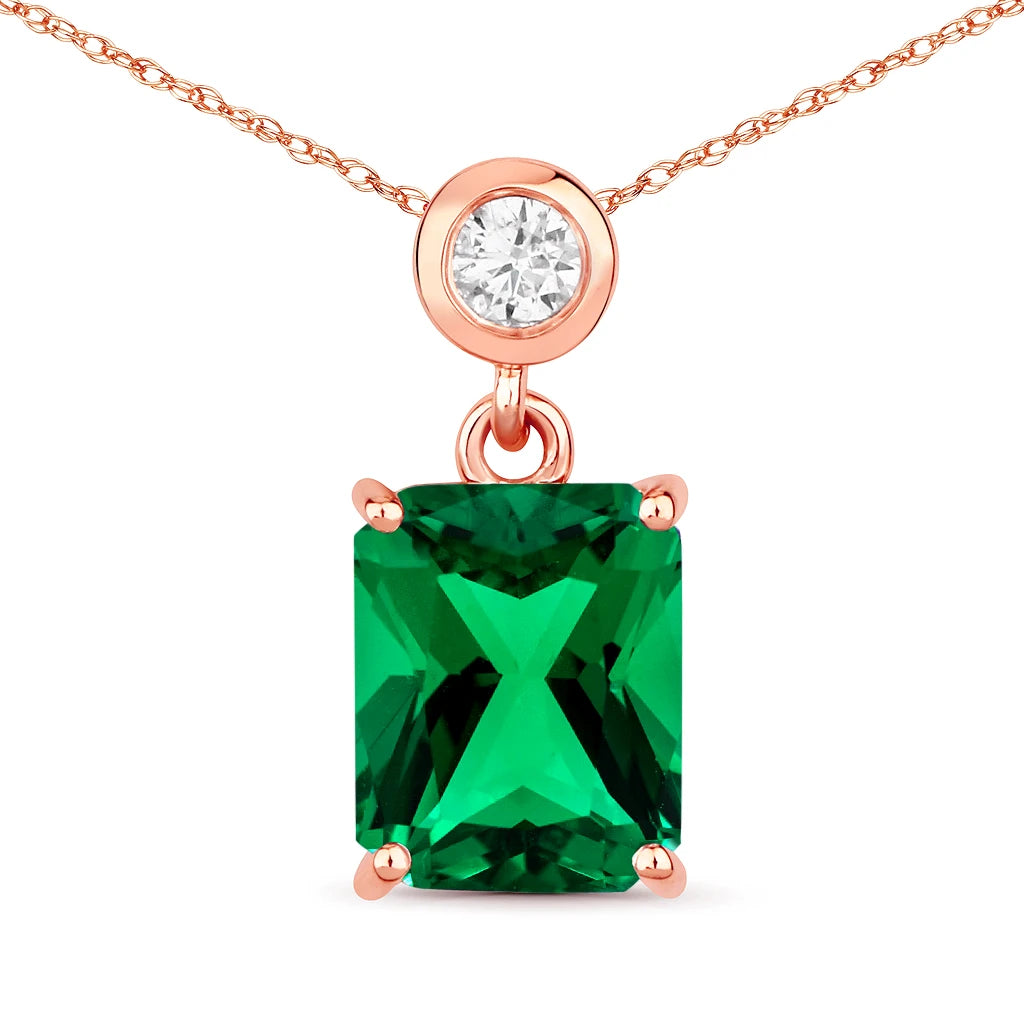 Emerald Cut Drop Pendant