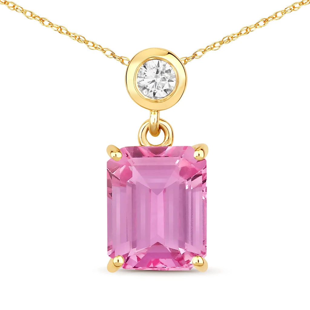 Emerald Cut Drop Pendant