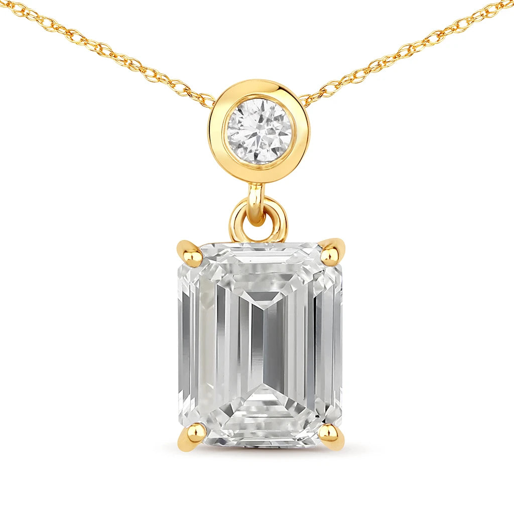 Emerald Cut Drop Pendant